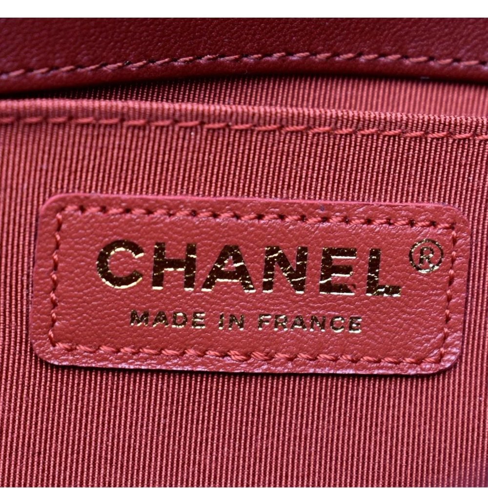 CHANEL Medium Boy Flap Calf Leather Shoulder Bag Red - Picture 13 of 14